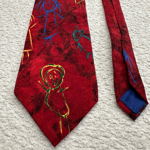 Save The Children Men’s Red Necktie 100% Silk MADE IN USA - Picture 3 of 6
